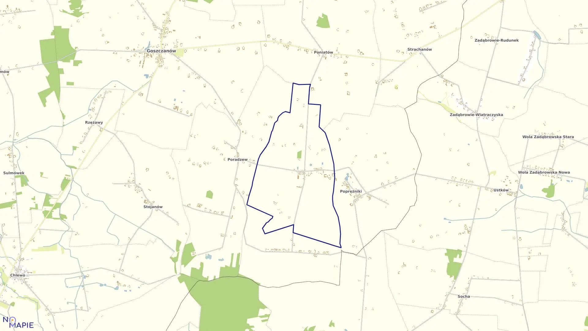 Mapa obrębu GAWŁOWICE w gminie Goszczanów