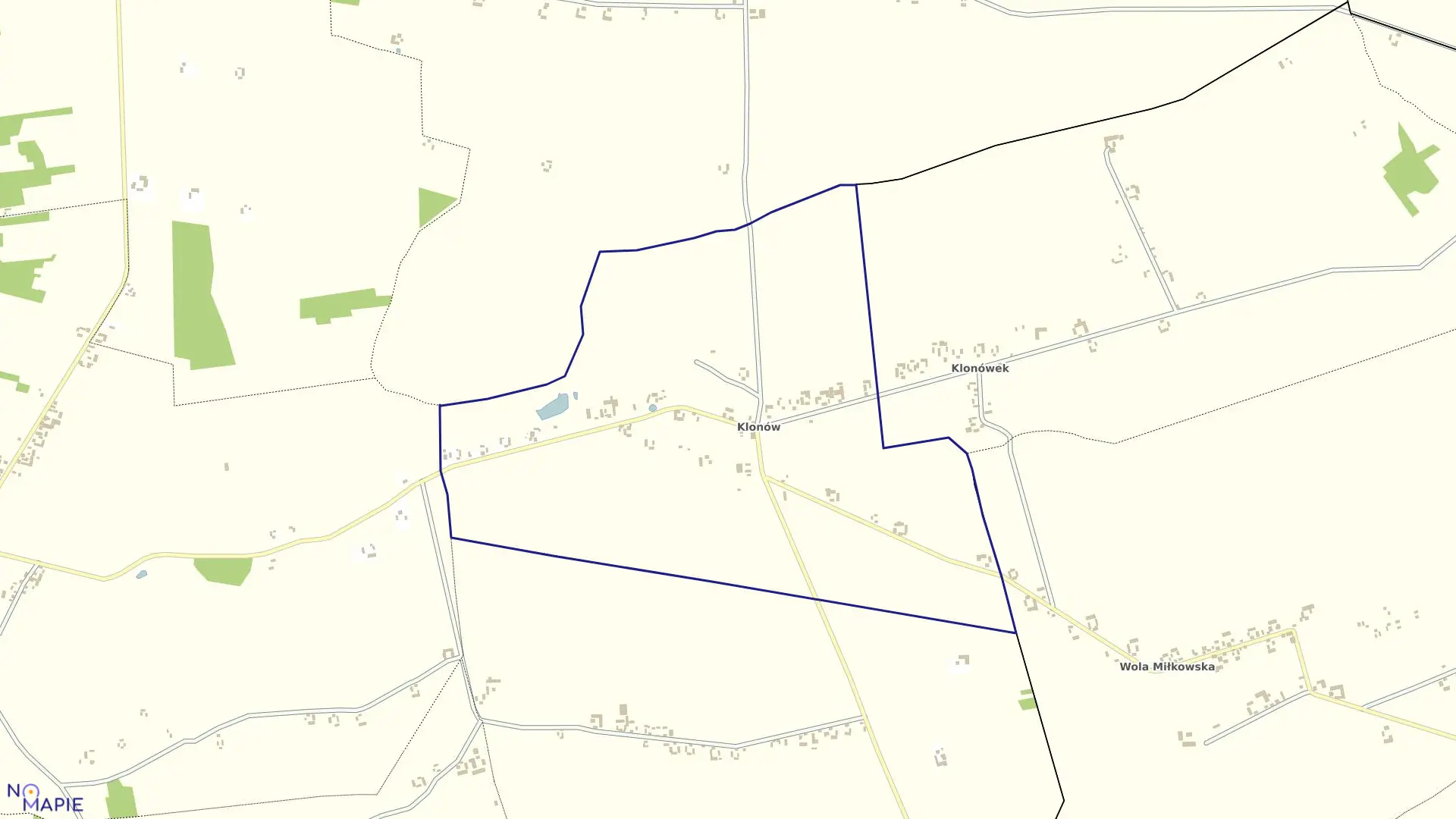 Mapa obrębu KLONÓW w gminie Goszczanów