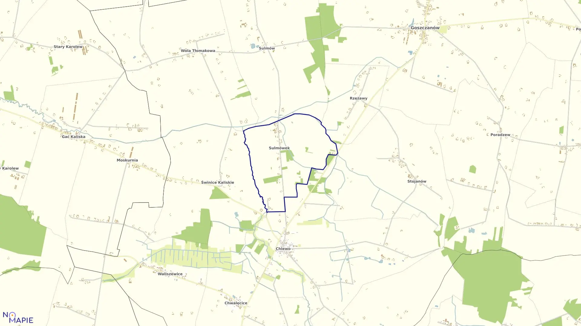 Mapa obrębu SULMÓWEK w gminie Goszczanów